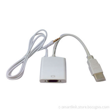 HDMI to VGA Cable with Audio in White, M/F Active
